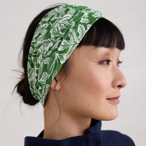 Seasalt Women's Organic Cotton Handyband In Fig Tree Lino Hedgerow