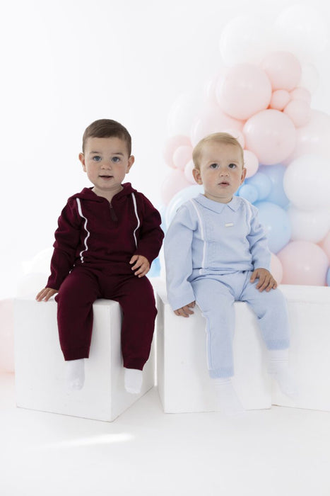 Blues Baby Bordeaux Knitted Hoodie Set