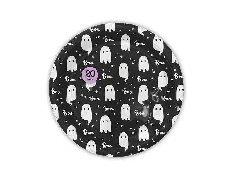 BGC Halloween Boo Ghost Paper Plates 20pk