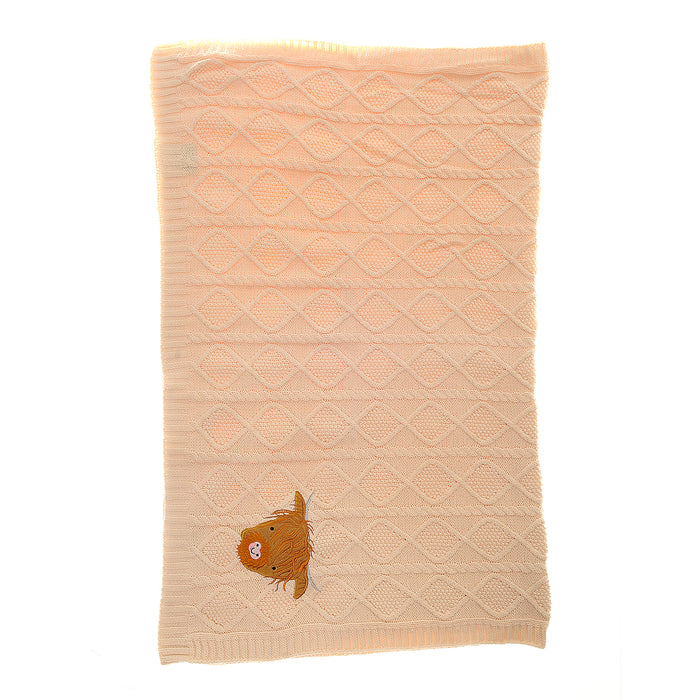 Highland Cow Motif Baby Blanket