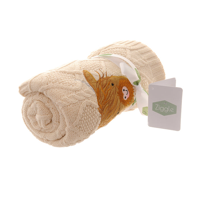 Highland Cow Motif Baby Blanket