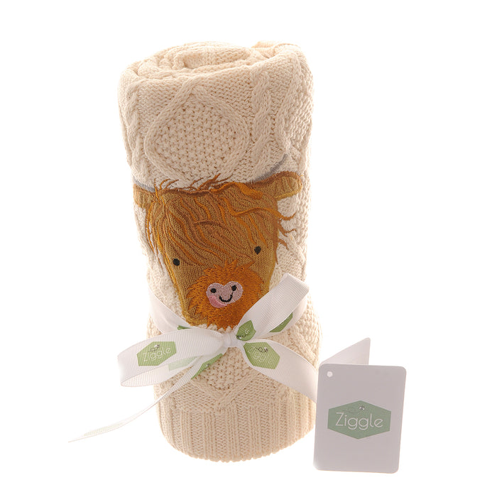 Highland Cow Motif Baby Blanket