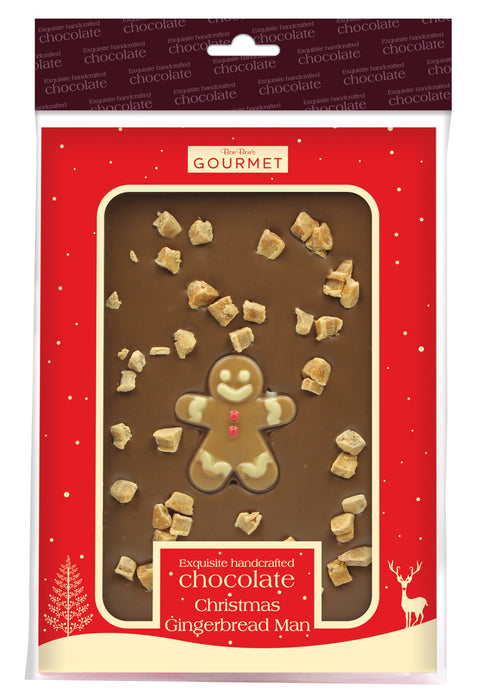 Bon Bon's Christmas Gingerbread Man Milk Chocolate Slab