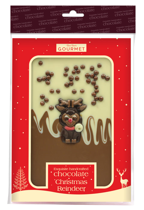 Bon Bon's Christmas Reindeer Milk & White Chocolate Slab