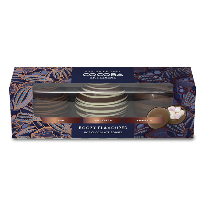 Set of 3 Boozy Flavoured Hot Chocolate Bombes 150g