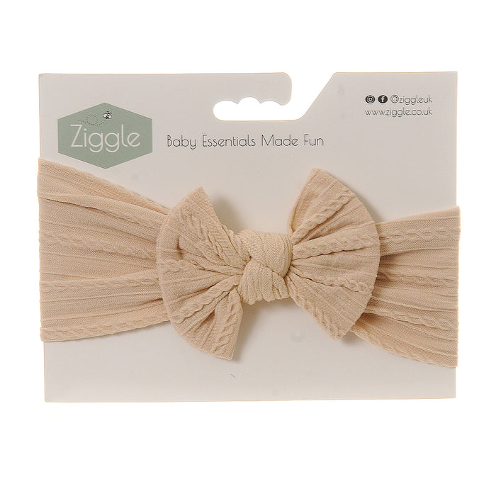 Ziggle Cream Top Bow Turban Headband