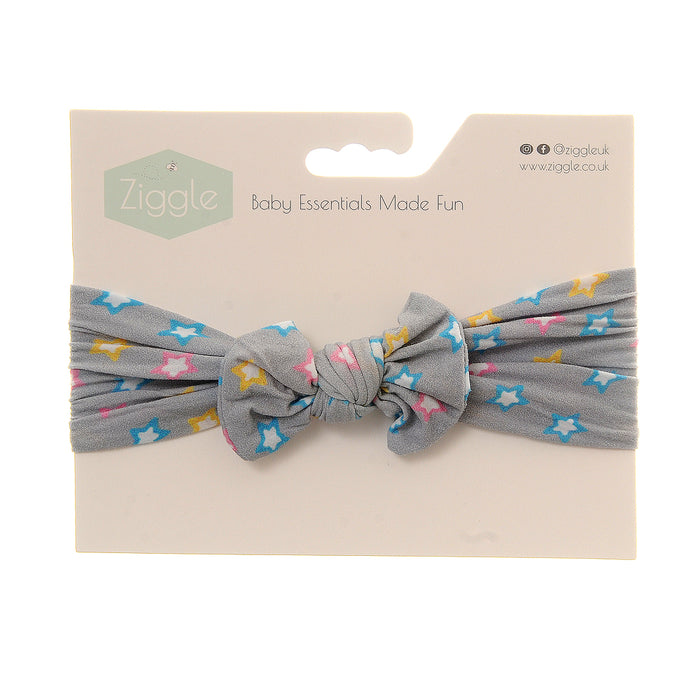 Ziggle Pastel Stars Print Bow Turban Headband