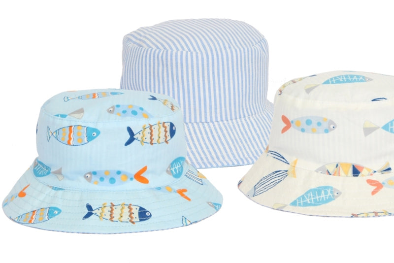 Bartleby Kids Wear "Fish" Bucket Hat Reversible