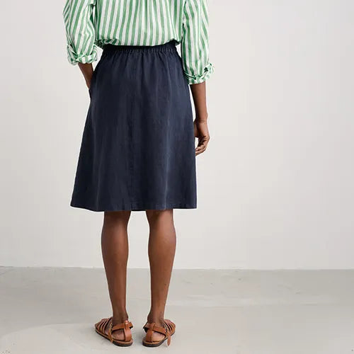SeasSeasalt Women's Pepper Moth Linen Skirt In Maritime