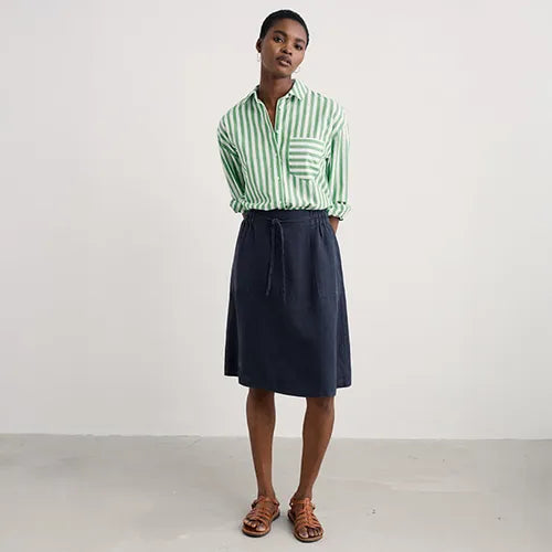 SeasSeasalt Women's Pepper Moth Linen Skirt In Maritime