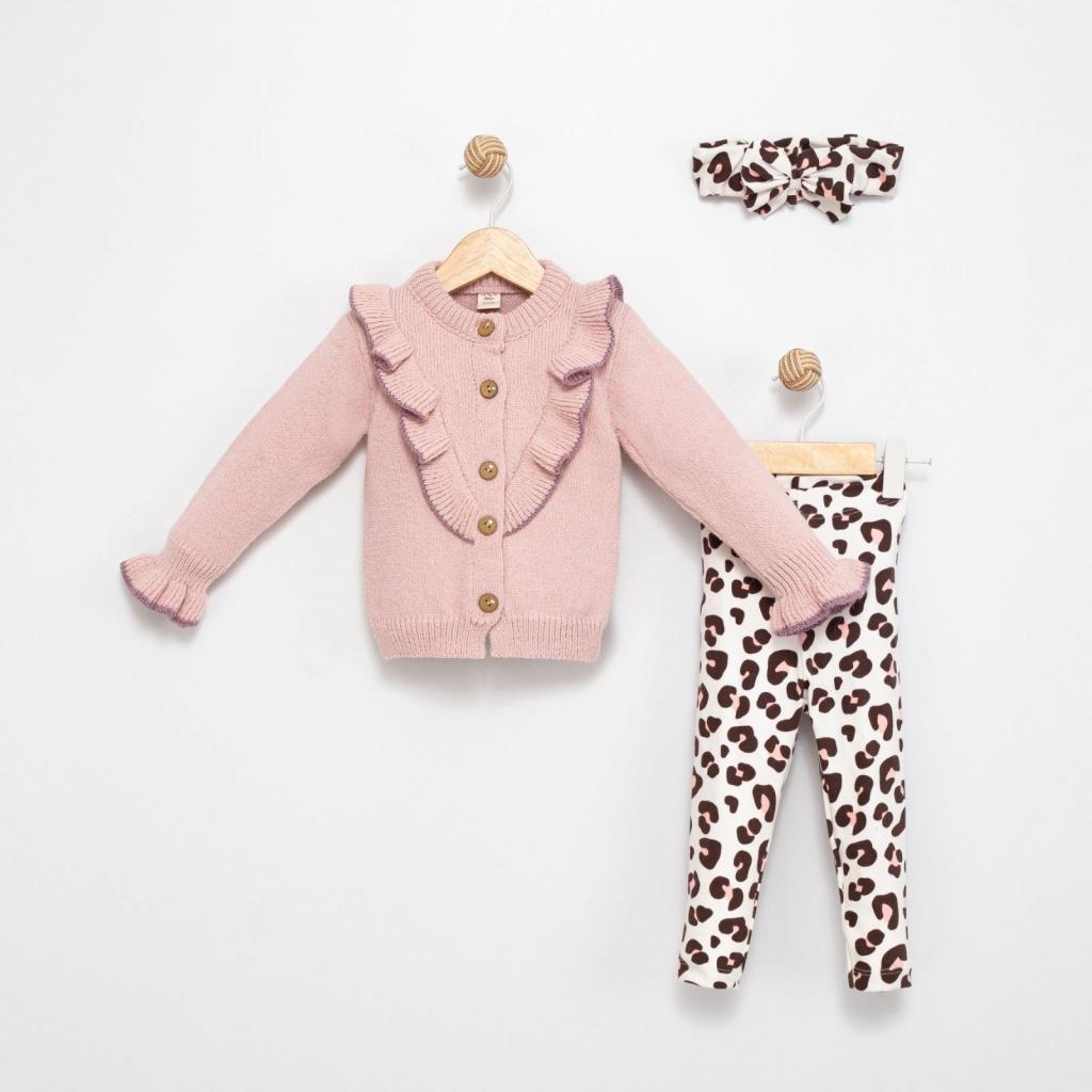 Babymy Dusky Pink Leopard Knit set — Maple Gifts