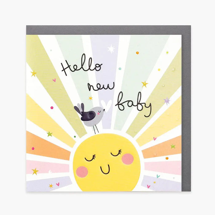 Belly Button Hello New Baby Card