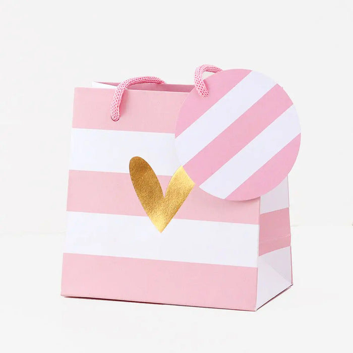 Belly Button Pink Stripe Small Gift Bag