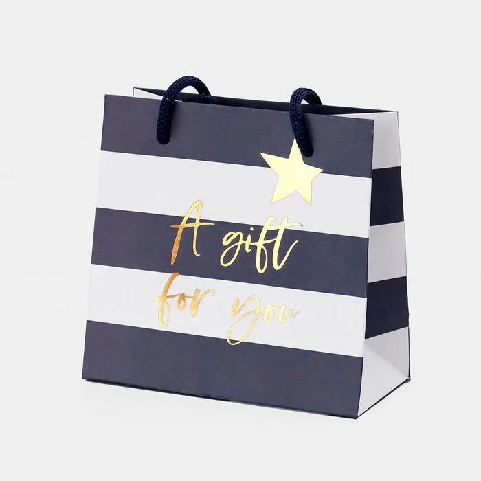 Belly Button Blue Stripe Small Gift Bag