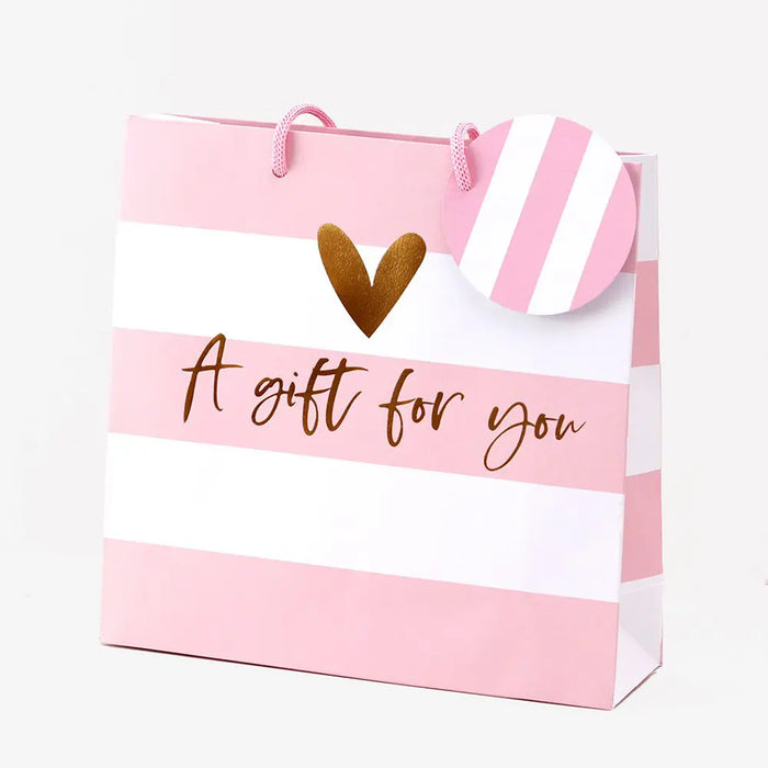 Belly Button Pink Stripe Medium Gift Bag