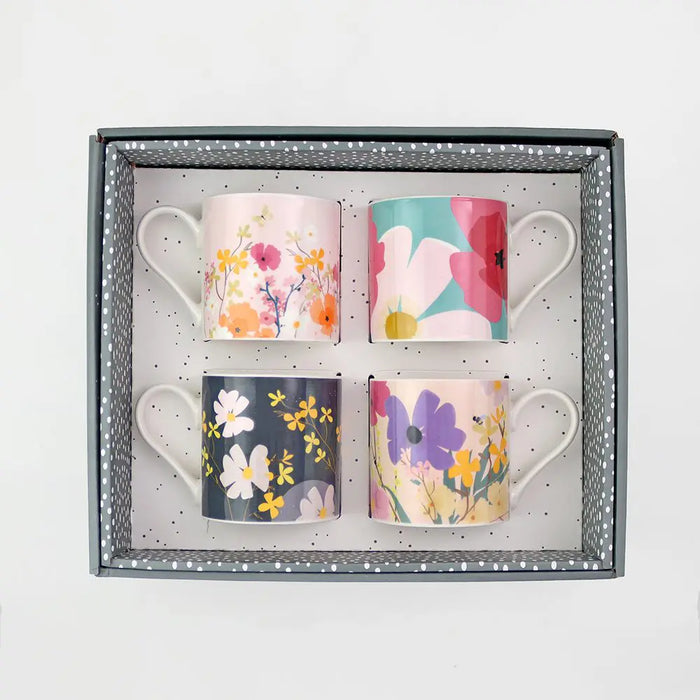 Belly Button Meadow Mugs – Set of 4