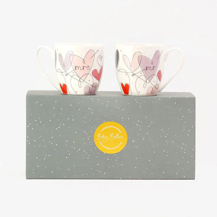 Belly Button Mr & Mrs Tulips Mugs – Set of 2