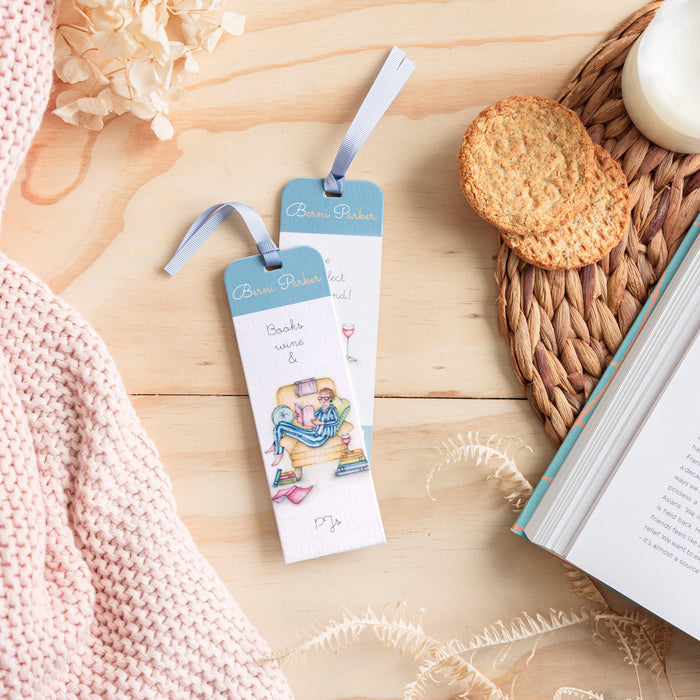 Berni Parker Books Wine And PJ's Bookmark