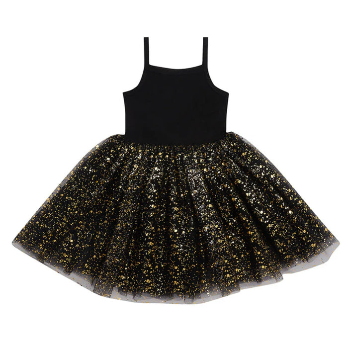 Bob & Blossom Black & Gold Sparkle Dress