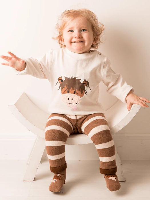 Blade & Rose Neutral Highland Cow Leggings