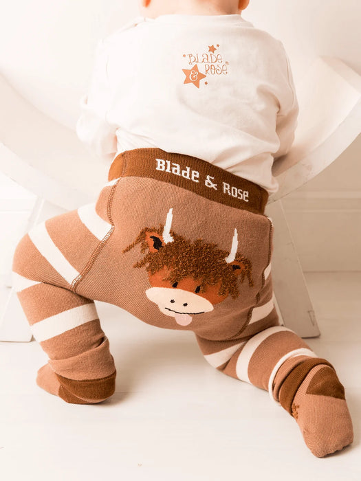 Blade & Rose Neutral Highland Cow Leggings