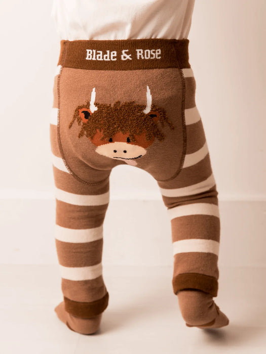 Blade & Rose Neutral Highland Cow Leggings