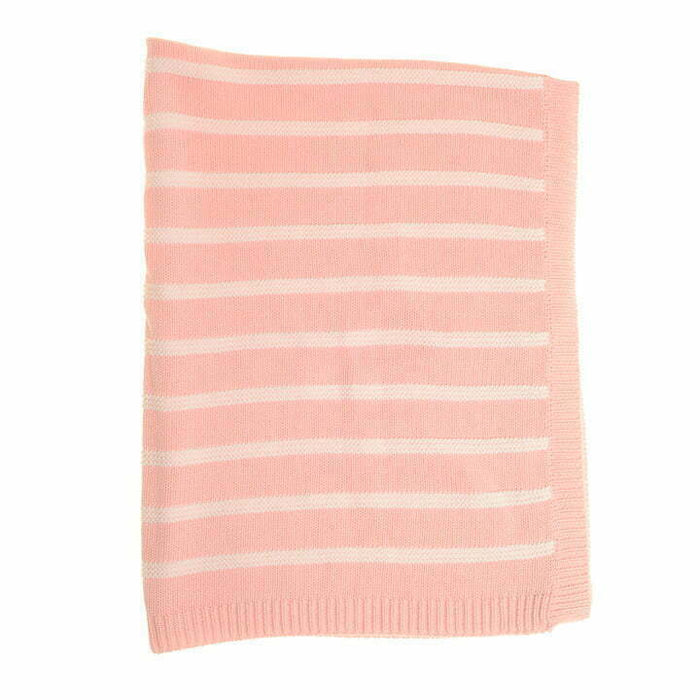 Ziggle Pink and White Stripes Blanket