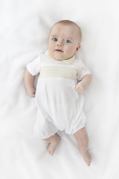 Blue Baby Annecy White Romper