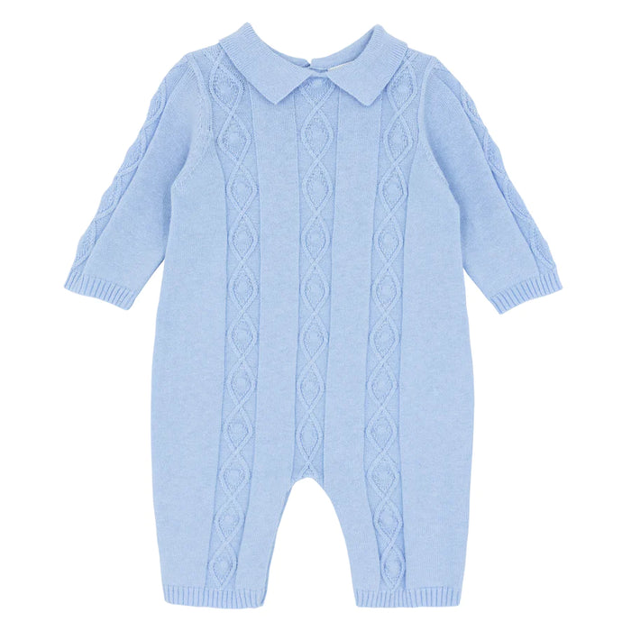 Blues Baby Boys Cable Knit Romper Blue