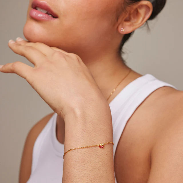 Enamel Copenhagen Cherry Bracelet Gold