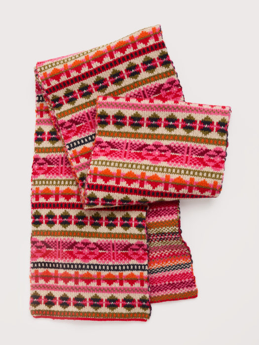 Seasalt Women's Bright Line Fair Isle Scarf In Scillia Aran Multi