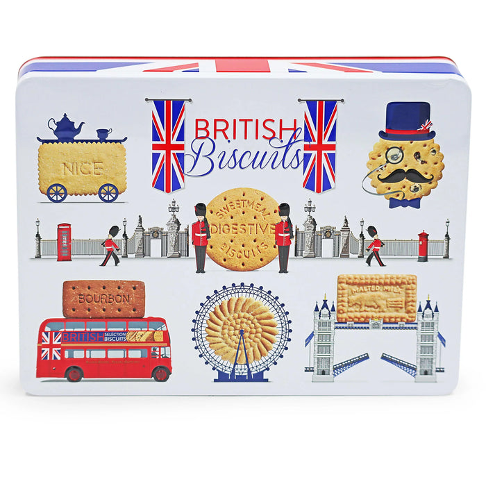 British Biscuit Tin with Assortment of Biscuits 350g