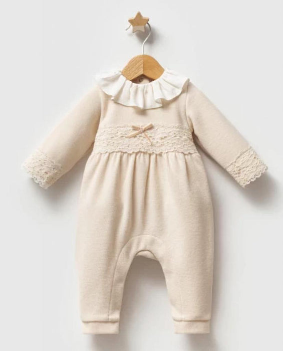 Brushed cotton lace Romper