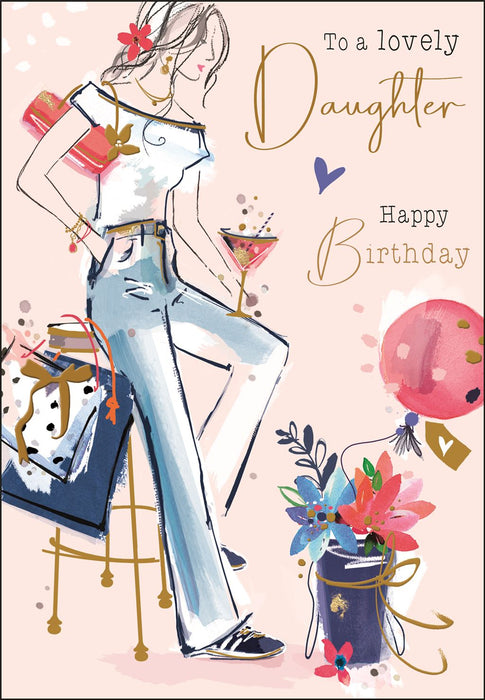 Jonny Javelin 'Daughter Jeans' Birthday Card