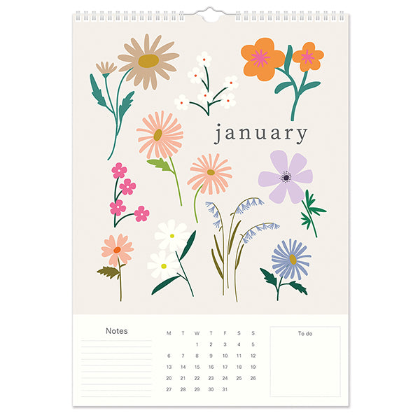 Portico Designs Caroline Gardner Botanical Blooms A3 Calendar 2025