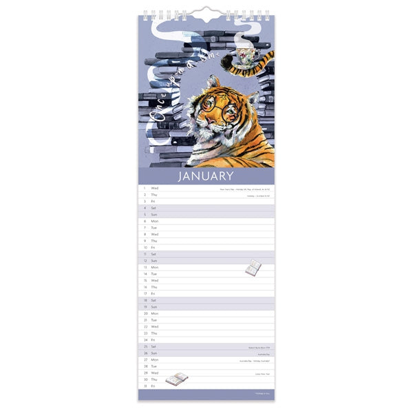 Portico Designs Snowtap Bookish Slim Calendar 2025