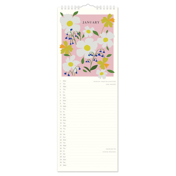 Portico Designs Caroline Gardner Meadow Slim Calendar 2024