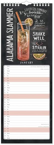 Portico Designs Lily & Val Cocktails Slim Calendar 2024