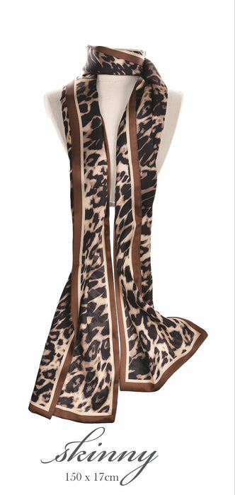 Hot Tomato Skinny Double Sided Leopard Scarf