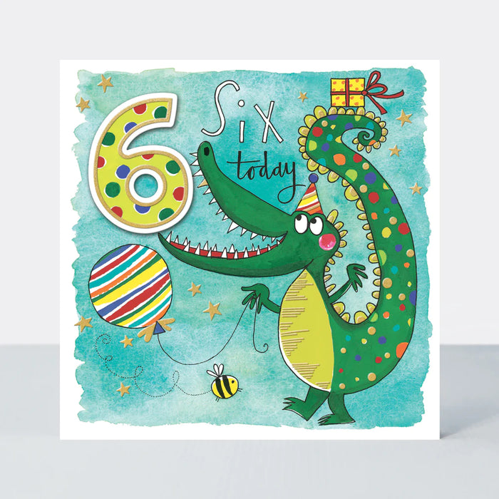 Rachel Ellen Birthday Card - Age 6 Crocodile