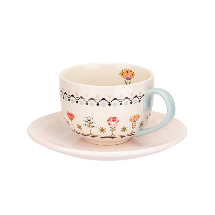 Cath Kidston Floral Print Teacup & Saucer Set