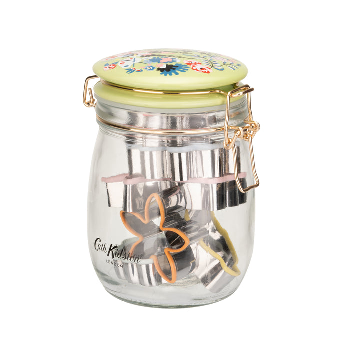 Cath Kidston Glass Jar With 6 Cookie Cutters