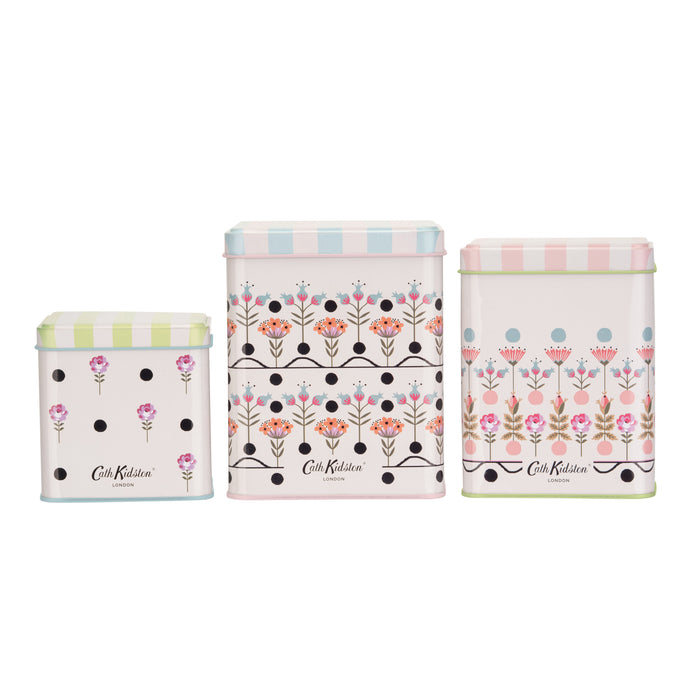 Cath Kidston Set of 3 Stacking Storage Tins