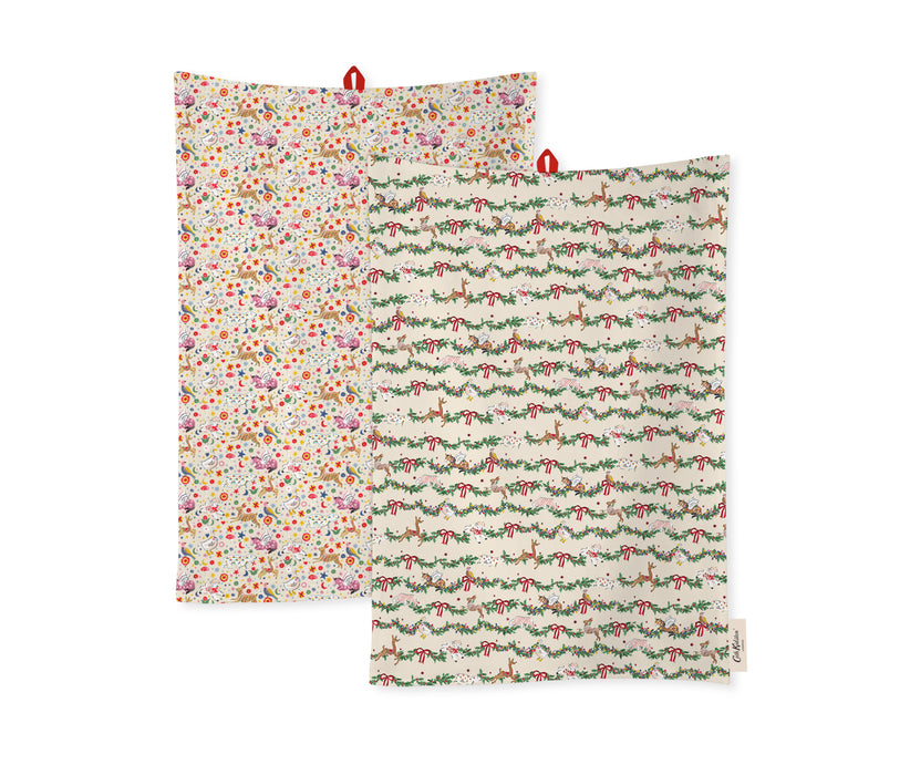 Cath Kidston Christmas Tea Towels Set of 2