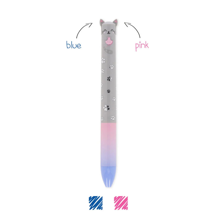 Legami Kitty Two-Colour Ballpoint Pen - Click&Clack Pen