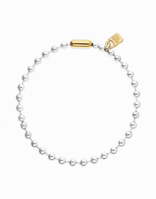 UNOde50 Bead Necklace with Contrasting Accents - Gold Padlock
