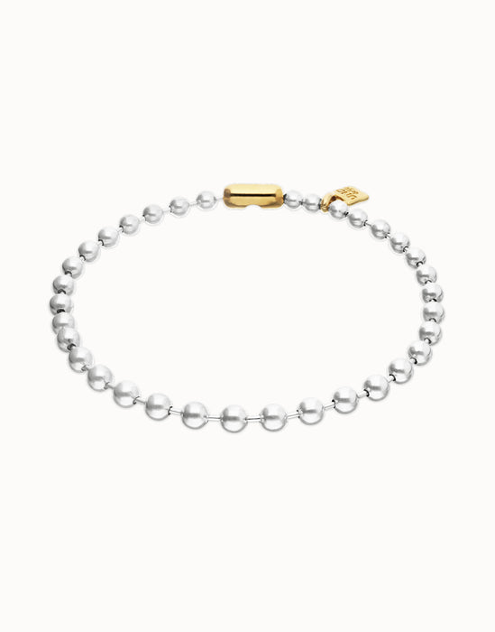 UNOde50 Bead Necklace with Contrasting Accents - Gold Padlock