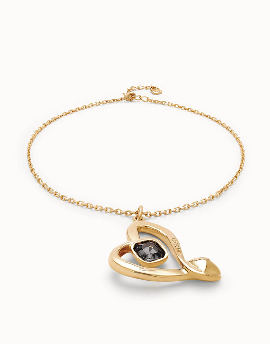 UNOde50 Midsize Chain Pendant Necklace with Large Heart
