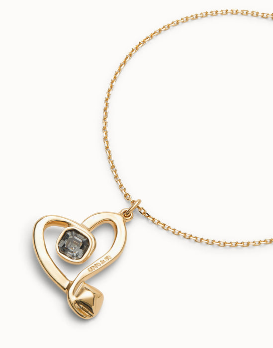 UNOde50 Midsize Chain Pendant Necklace with Large Heart