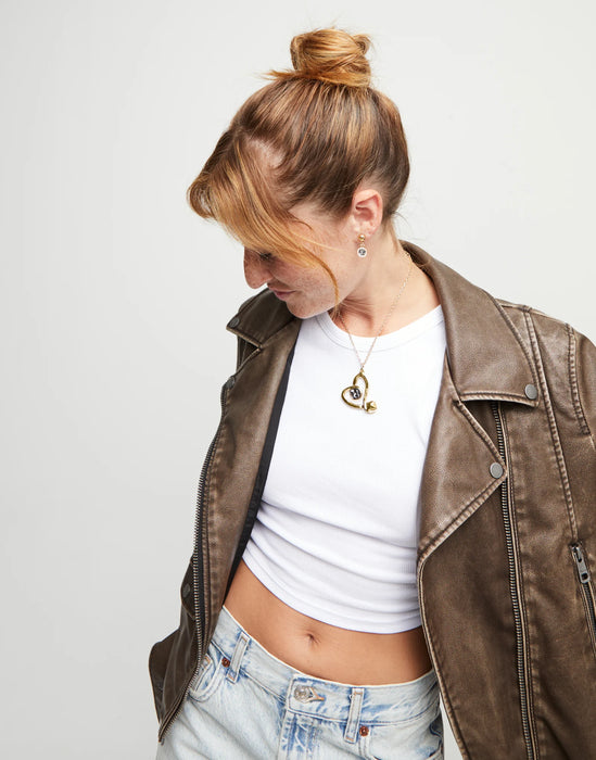 UNOde50 Midsize Chain Pendant Necklace with Large Heart